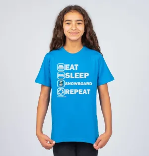 Funky Yeti Kids Tee - Eat Sleep Snowboard Repeat